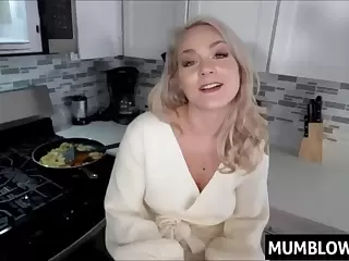 Stepson grabs Stepmoms ass while shes cooking